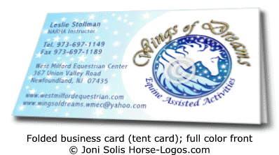 Sample of folded business card