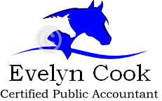 Evelyn Cook CPA logo with equine images Evelyn Cook CPA