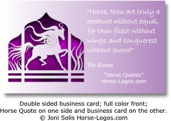 Horse Quote Business Card Sample