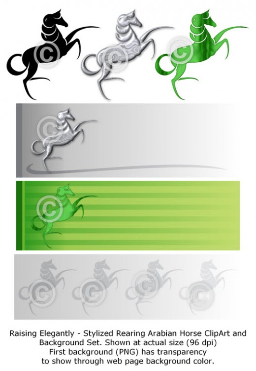 Raising Elegantly - Arabian horse clip art set