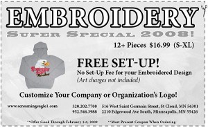 Embroidery Coupon